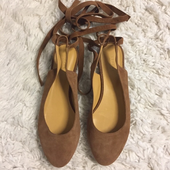 Sezane Tan Suede Women's Shoes - Picture 4 of 7